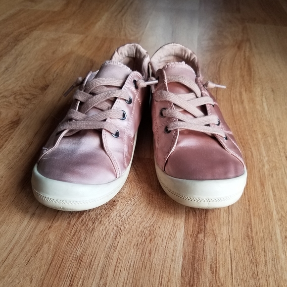 Satin Rose Gold Slip-Ons - Picture 2 of 4